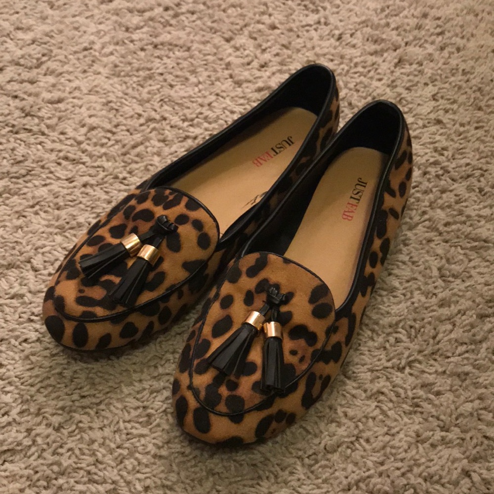 Leopard print tassel loafers